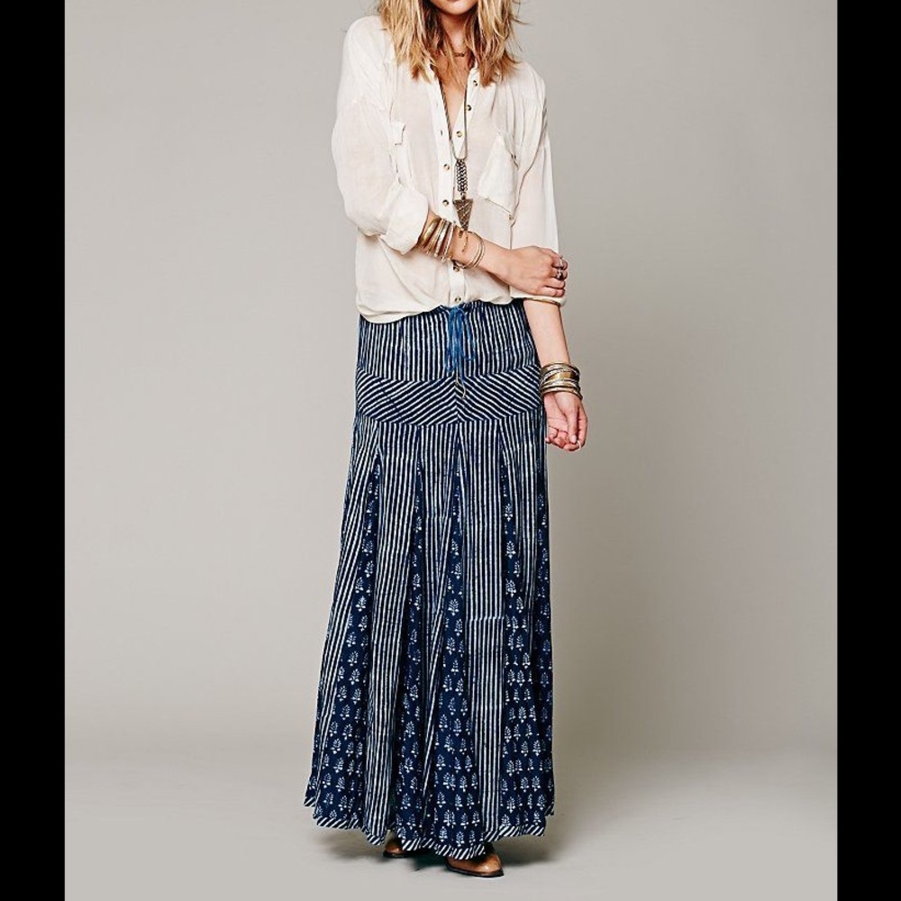 Free People Maheya Blue City Maxi